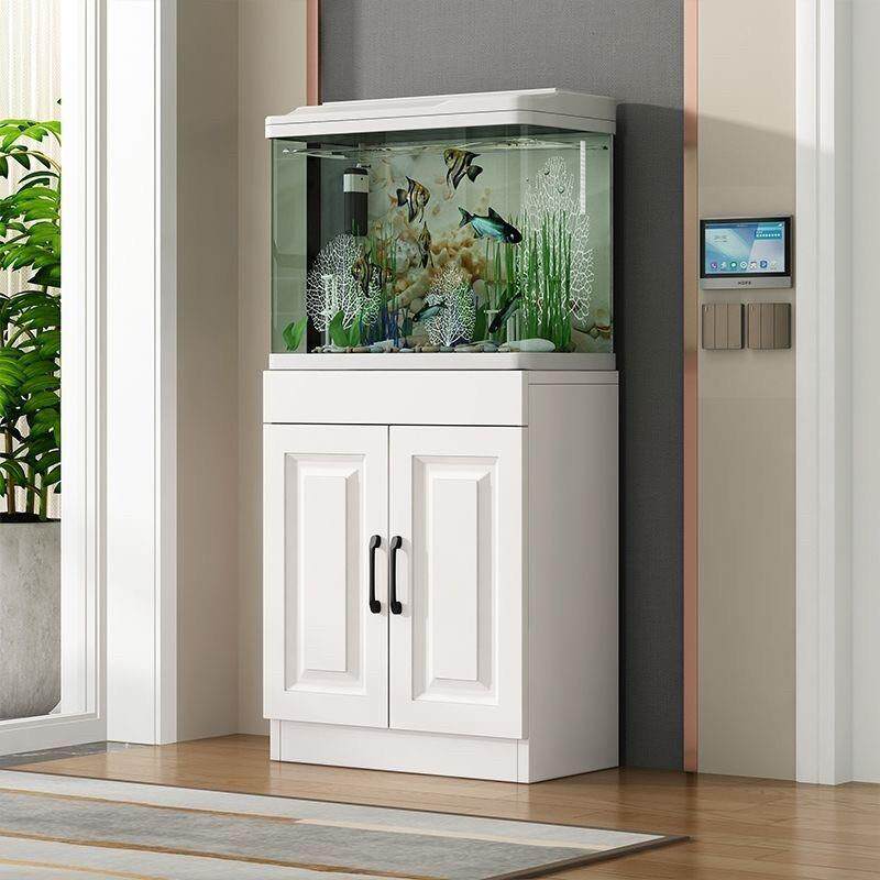 鱼缸客厅小型一体家用落地中型热弯免换水桌面造景玻璃生态水族箱