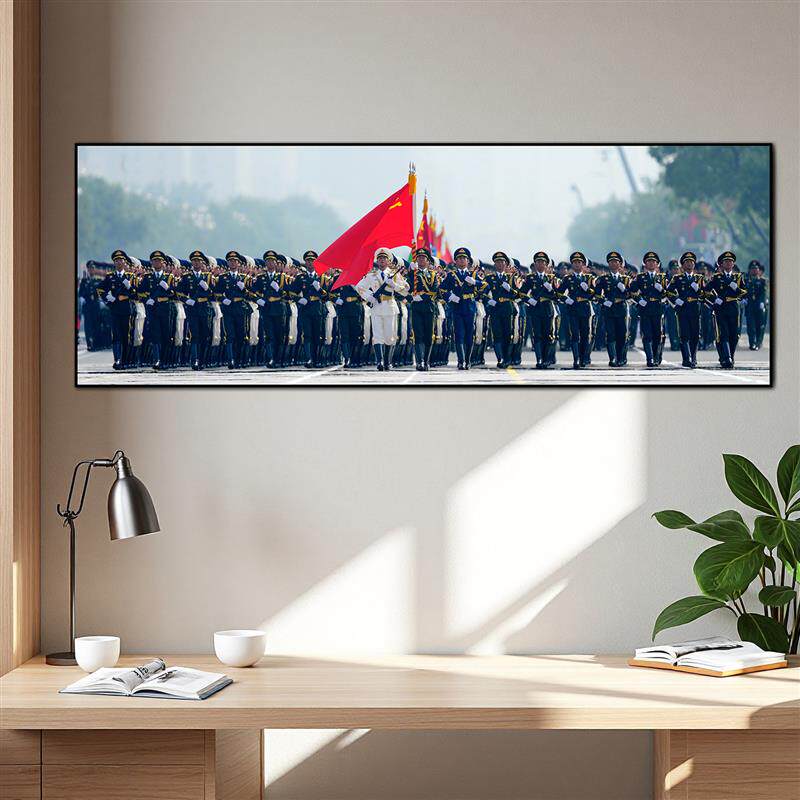 国之脊梁三军装饰画中国仪仗队装饰画办公室背景墙挂画走廊壁画