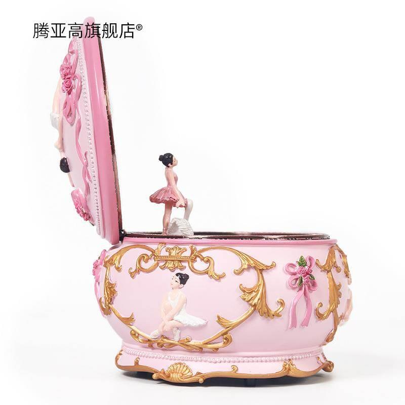 七彩发光旋转跳舞芭蕾女孩音乐盒八音盒摆件创意生日礼物