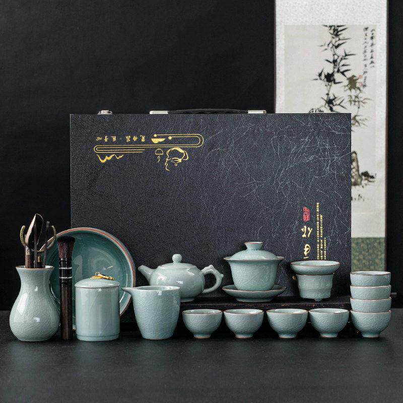 景德镇功夫茶具套装定青瓷茶壶茶杯全套一整套家用办公室泡茶器高