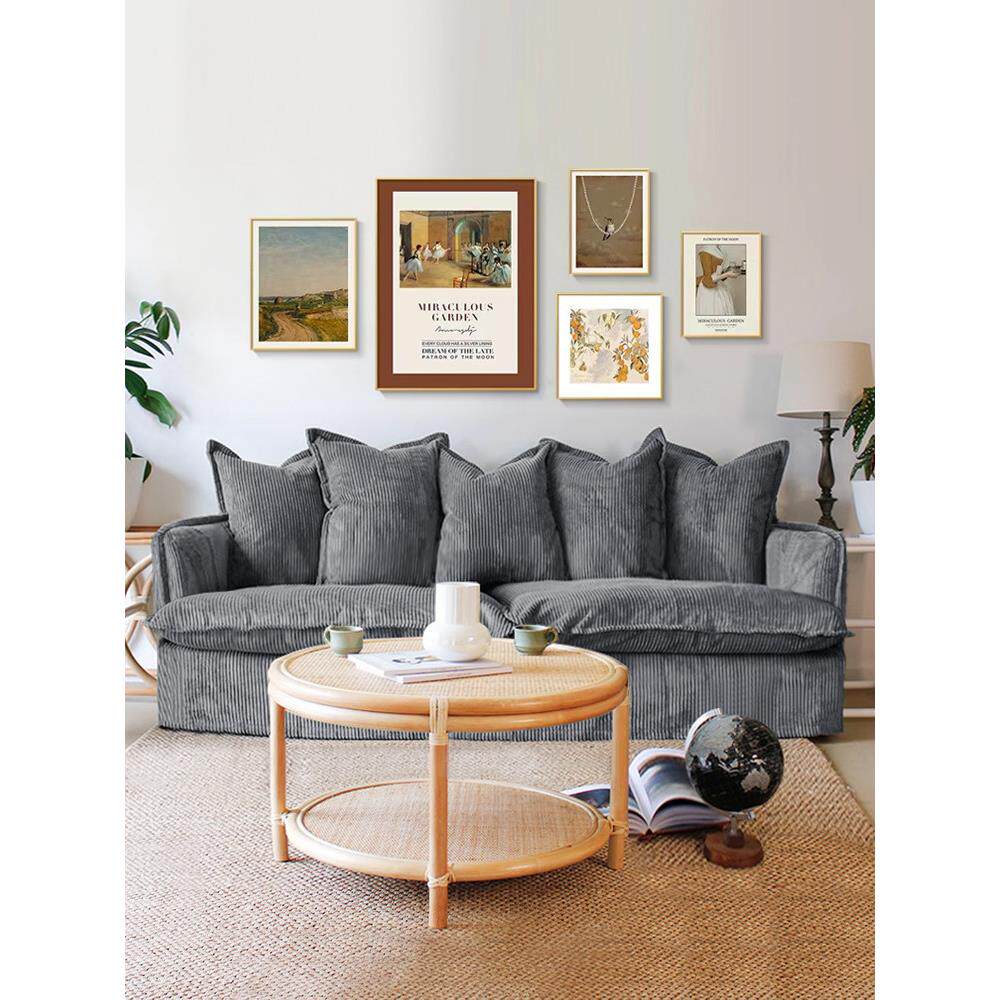 斯堪的纳维亚织物沙发超级柔软的客厅双人乳胶民宿公寓简单的现代