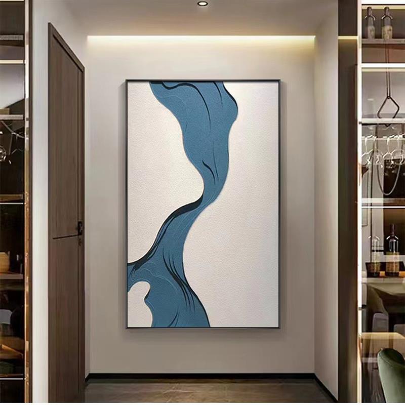 现代手绘画玄关挂画客厅创意实物画抽象立体浮雕砂岩3D走廊装饰画