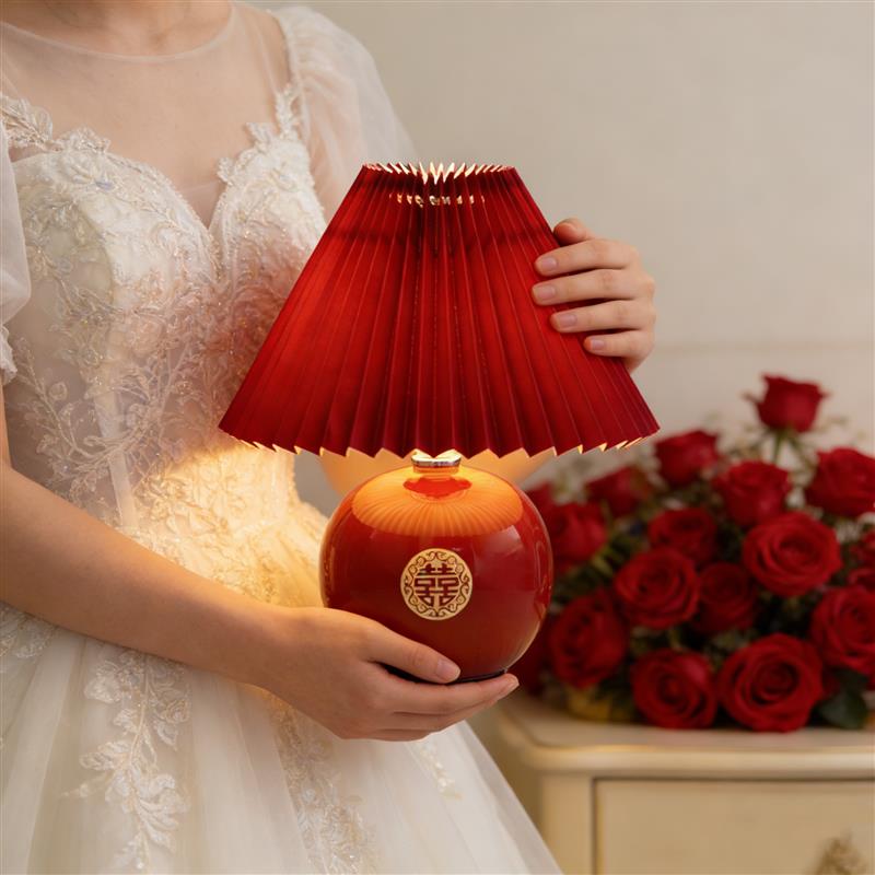 新款婚礼长明灯结婚一对台灯床头灯 新婚婚房女方陪嫁长明灯喜灯