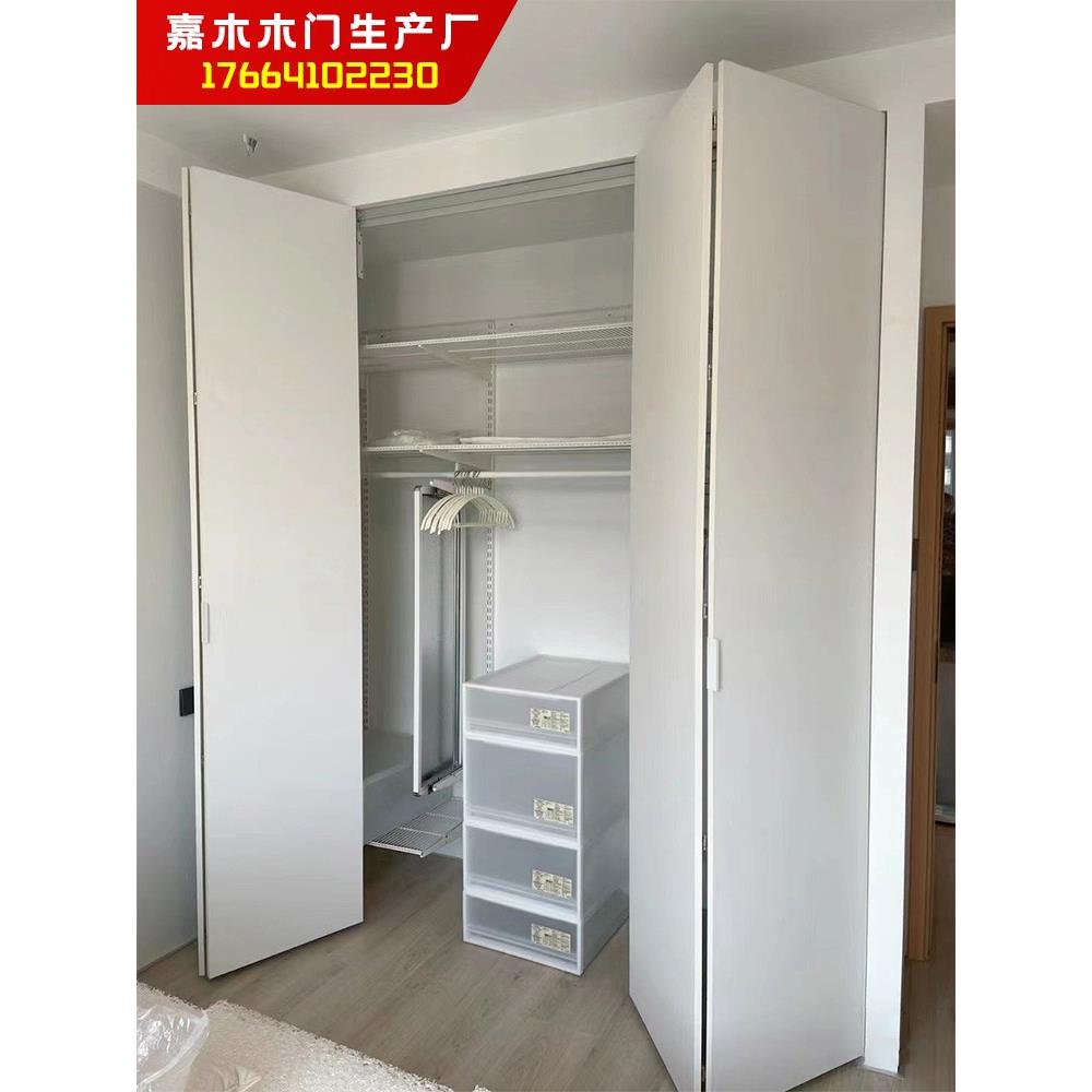 折叠门隔断门木质移门衣橱储物间壁橱门无轨推拉门平移衣柜折叠门