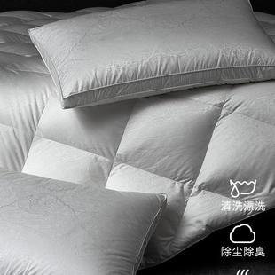 寐95%白鹅绒提花面料蓬松柔软枕芯羽绒枕头一对装 MINE 家用格蕾丝