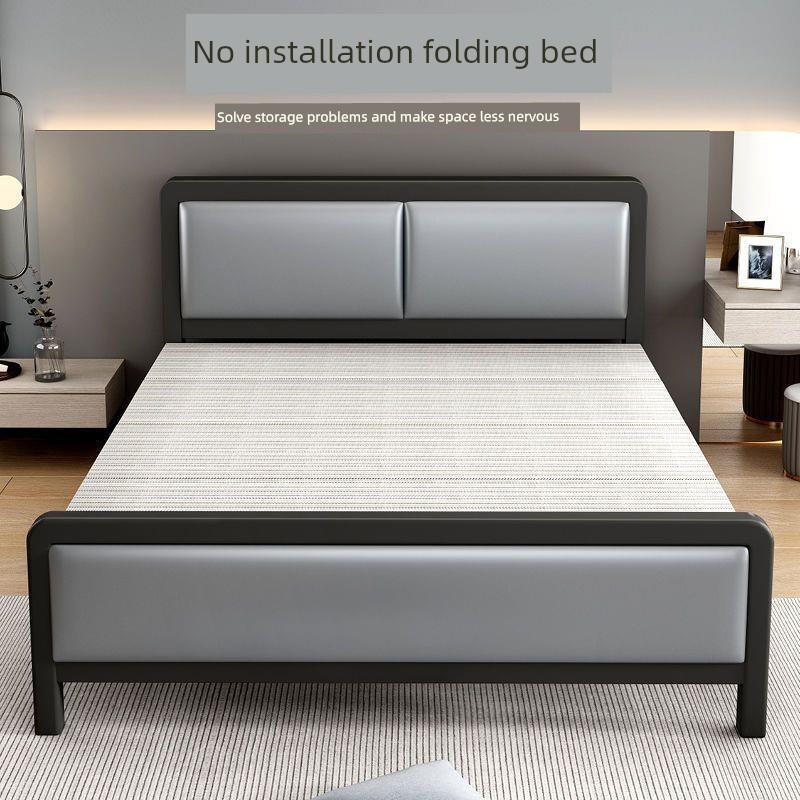 折叠床双人床家庭六折简单木床铁床单人床出租屋床午餐休息床铁床