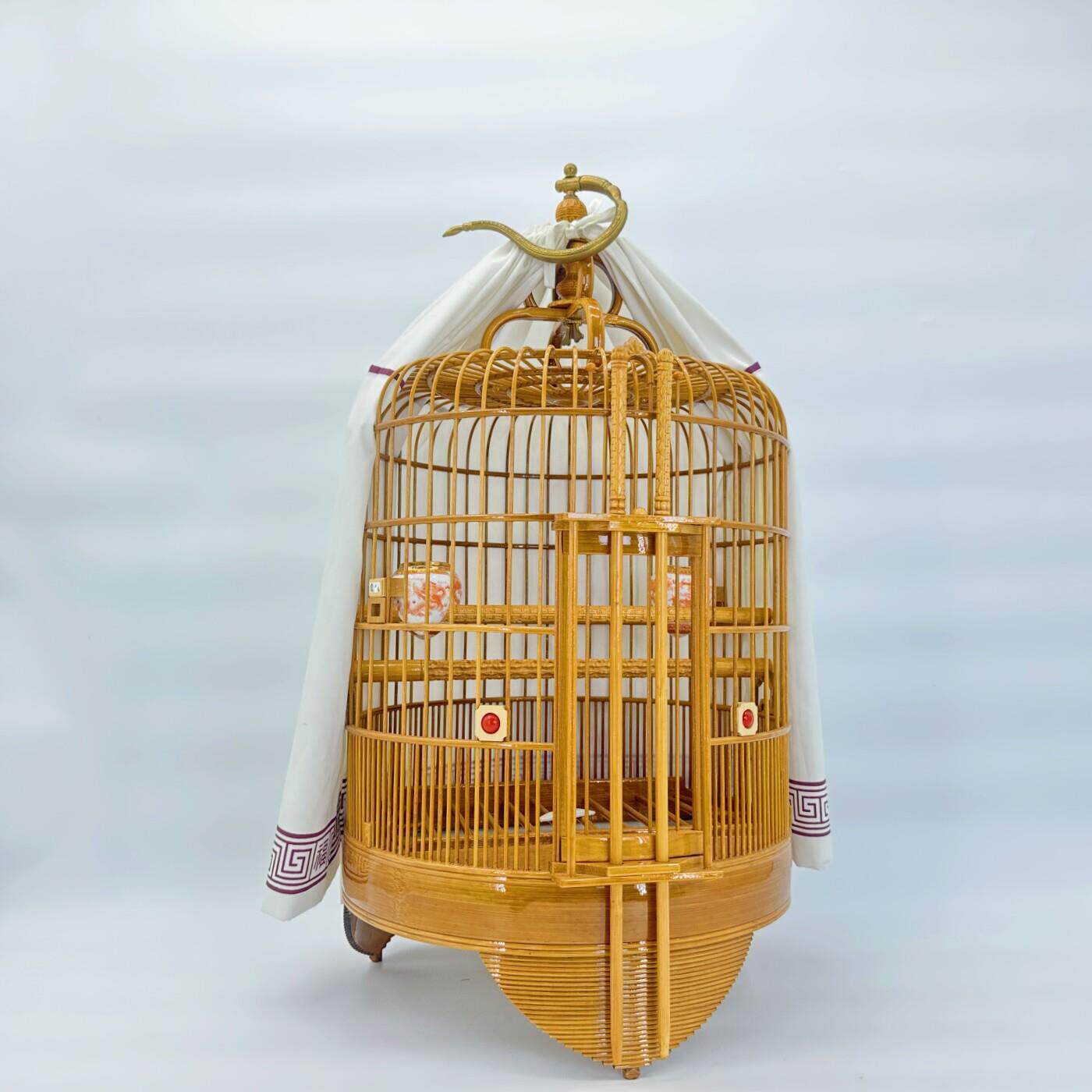 特价高级防爆底竹制鸟笼子画眉八哥笼豪华全套广笼广西底便宜鸟笼