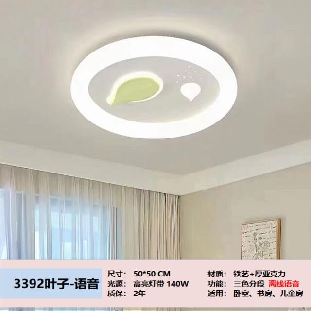 2025新款语音吸顶灯卧室灯儿童房间温馨雪花叶子蝴蝶幸运草男女孩