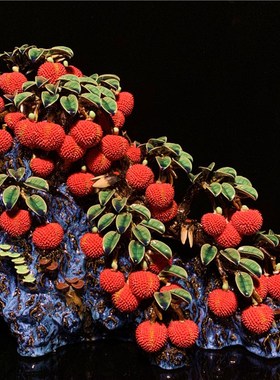 石湾公仔陶瓷满堂红摆件玄u关客厅电视柜荔枝装饰品乔迁新居送礼