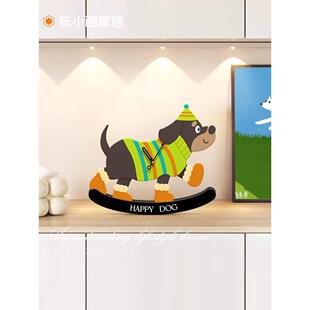 达克斯猎犬小狗客厅装饰装饰品创意电视柜绘画床头柜时钟桌入口大