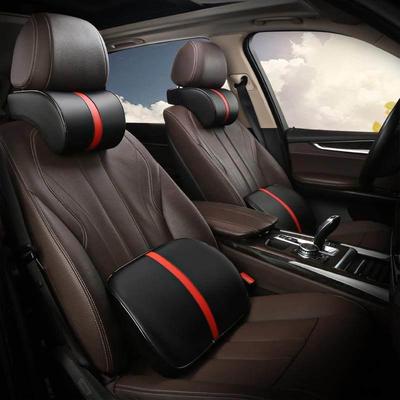 创意汽车头枕太空记忆棉皮革护颈靠枕车用四季颈枕靠汽车腰靠靠垫
