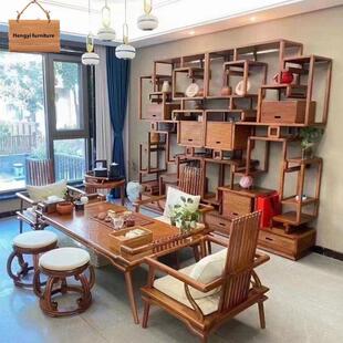 刺猬红木茶几中国咖啡桌大水果红木茶室实木家具京瓷金瓶茶几茶椅