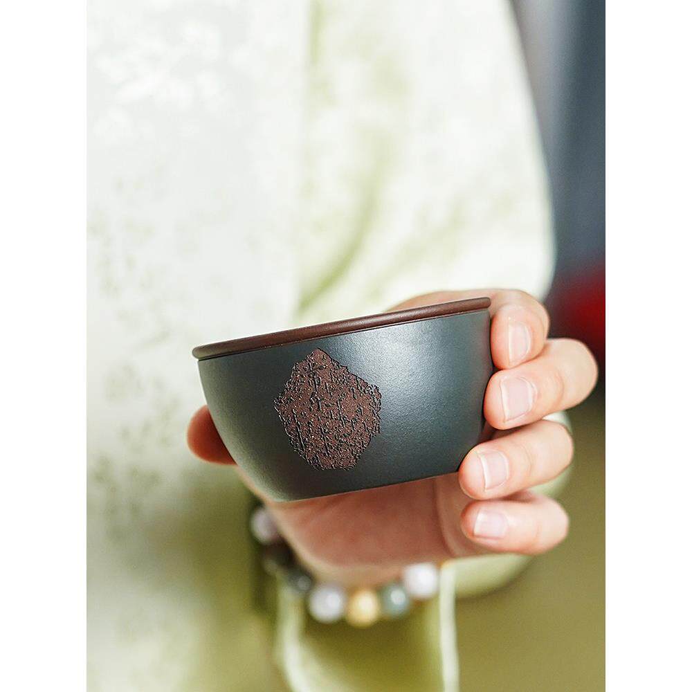 宜玉春宜兴紫泥茶杯原装矿物紫泥茶杯名师手工大师茶杯功夫紫泥茶