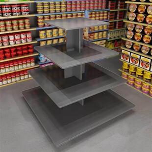中岛展示台银行礼品展架无螺丝组装超市货架堆头架长方形中岛直销