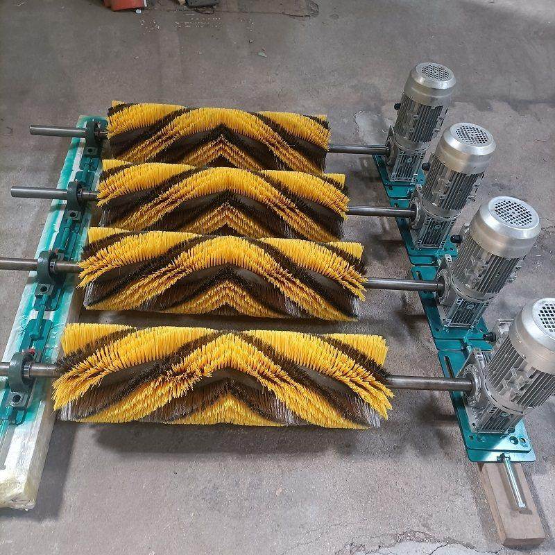 电动滚刷清扫器焦化水泥厂旋转式除尘尼龙刷扫灰器皮带输送机毛刷