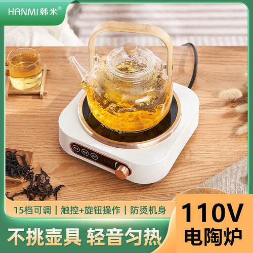 跨境110V小型外贸黑晶炉家用煮茶炉迷你不挑锅玻璃煮茶器烧水电炉