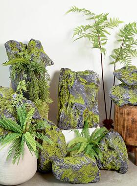 仿真青苔石头泡沫造景石庭院布置假山拍摄装饰仿生苔藓假石头摆件