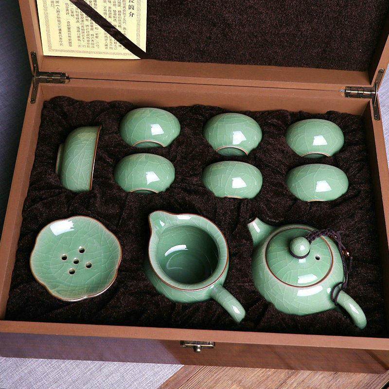 龙泉唐宫青瓷中式陶瓷功夫茶具整套茶杯西施壶茶具送礼礼盒套组,餐饮具,功夫茶具,淘宝优惠券,粉丝福利购,淘宝优惠卷