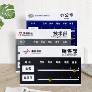 亚克力人员去向牌科室牌定制公司可更换名字岗位提示牌单位员工工