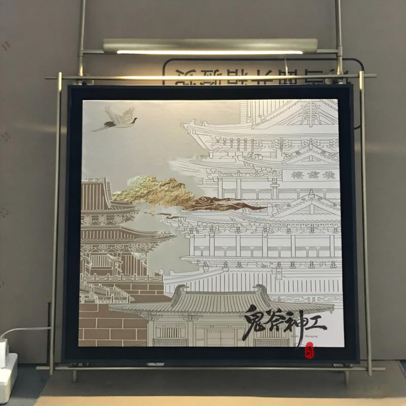定制装饰画中式古建筑山水画客厅玄关装饰画现代简约挂画壁画