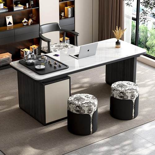 意式极简岩板茶桌椅组合现代轻奢客厅家用阳台简约茶几办公室茶台