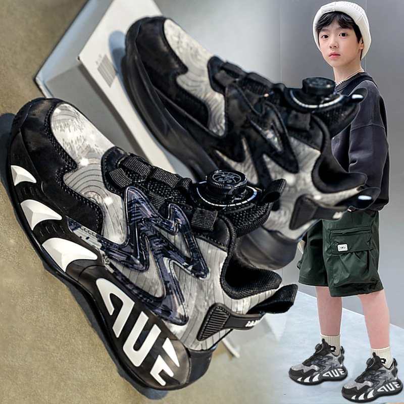 男童篮球鞋2025新款秋季儿童运动鞋学生防滑跑步鞋男孩加绒二棉鞋