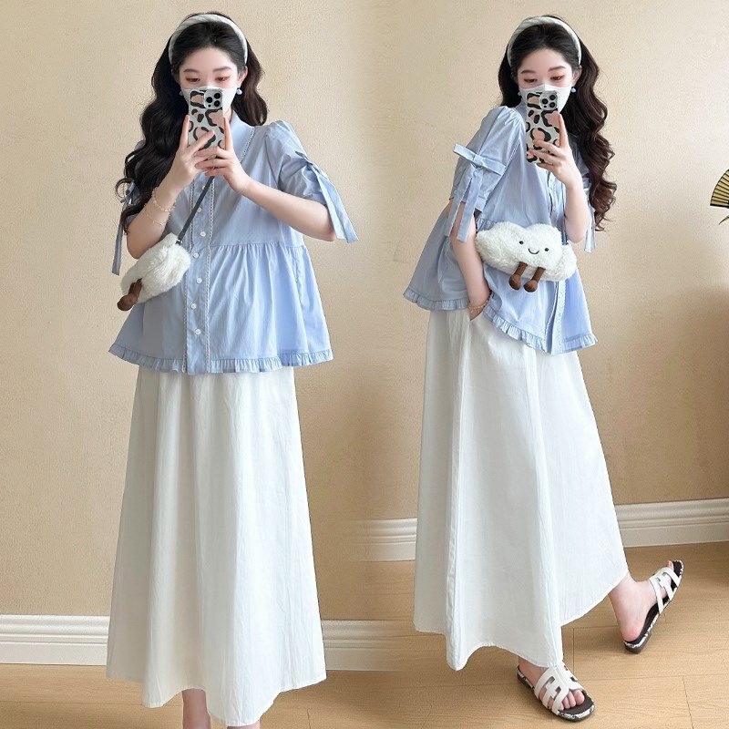 孕妇装夏装短袖衬衫夏季半身裙时尚休闲孕妇套装连衣裙两件套裙子,孕妇装/孕产妇用品/营养,套装,淘宝优惠券,粉丝福利购,淘宝优惠卷