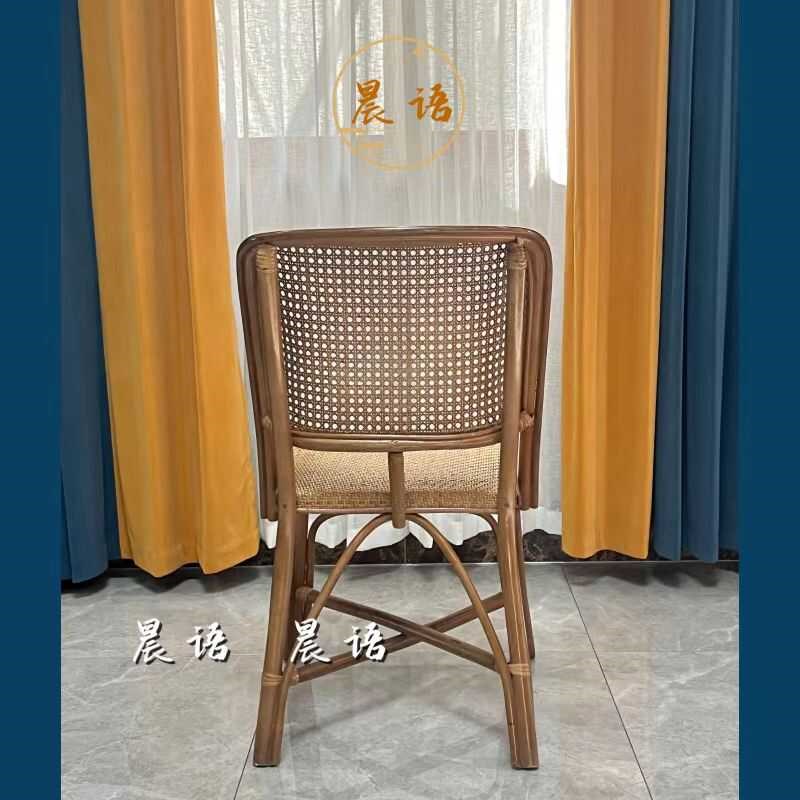 小藤椅子靠背椅天然藤编织家用餐椅儿童椅单人休闲阳台书房老人椅