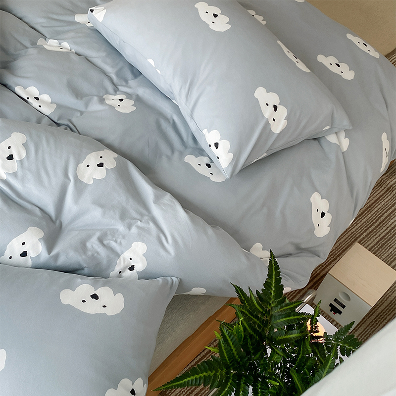 2021新款卡通A类全棉亲肤四件套 针织棉儿童1.2单人床笠双人床单