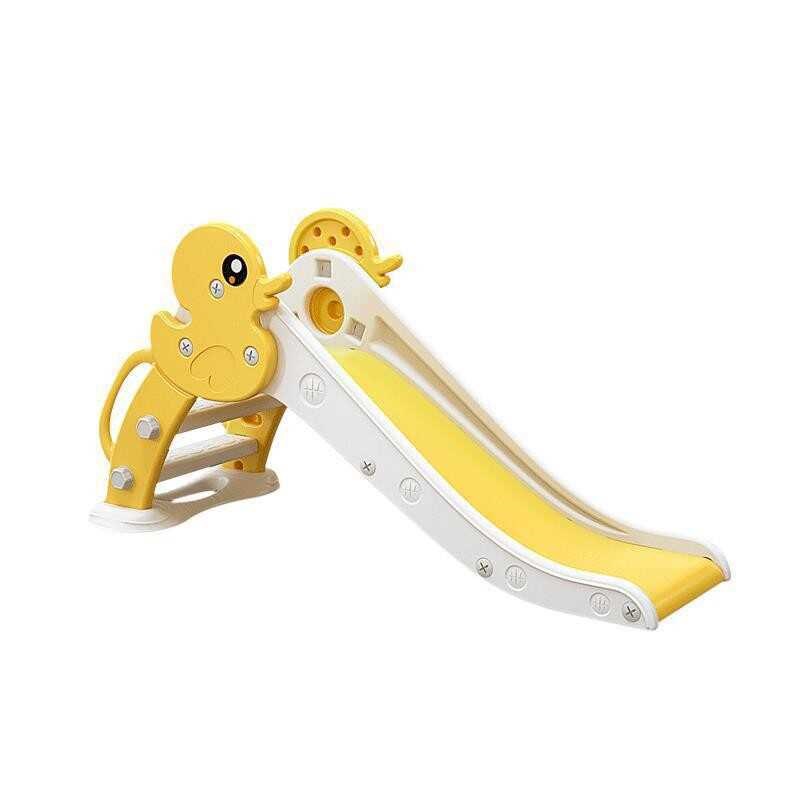 萌鸭小型滑梯儿童室内溜溜梯家用小孩游乐玩具黄色迷你组合单滑梯