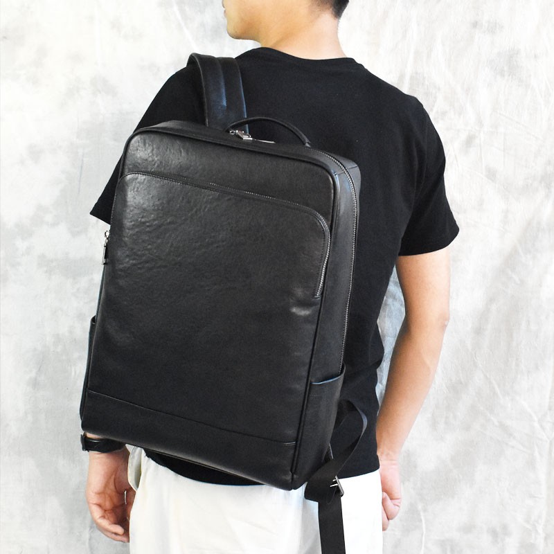 植鞣皮商务休闲男士双肩包头层牛皮简约时尚背包时尚真皮电脑包潮