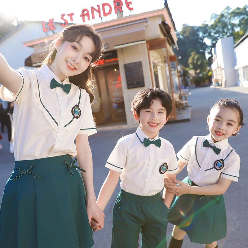 小学生夏季校服套j装学院风儿童毕业演出服幼儿园园服英伦风老师
