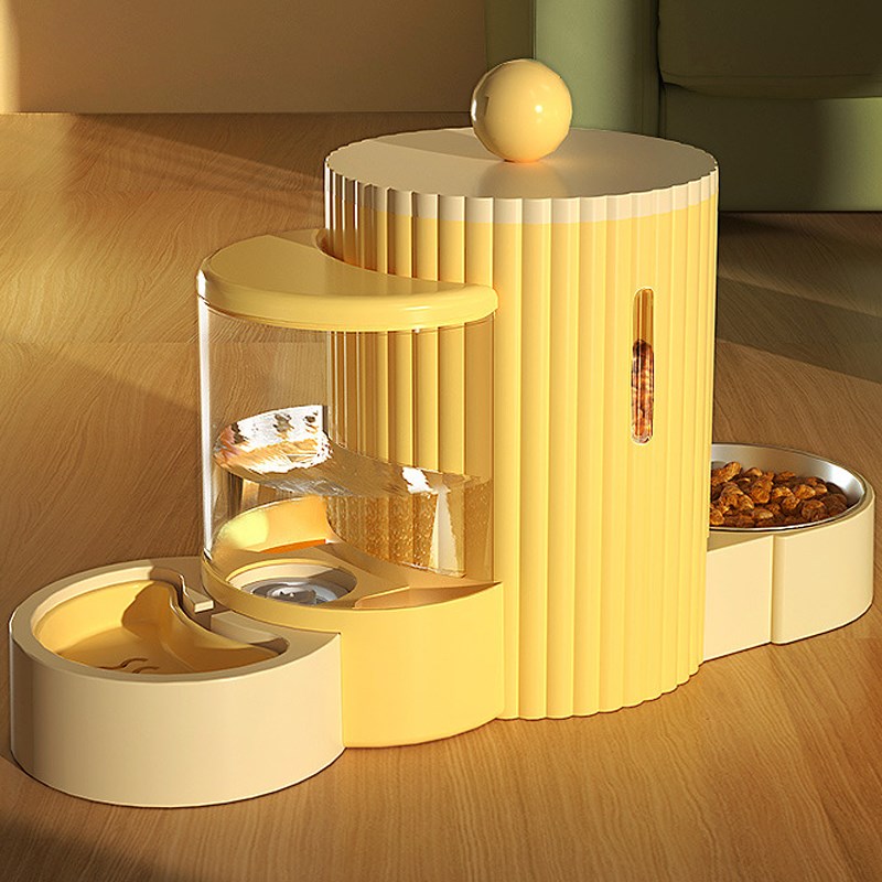 宠物喂食器饮水机自动喂水一体组合猫咪狗狗用大容量食盆不锈钢碗