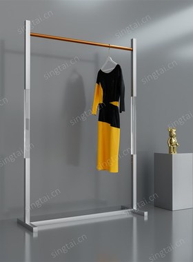 复刻重制版亚克力落地式s展示架透明水晶蓝色侧挂衣架服装店陈列