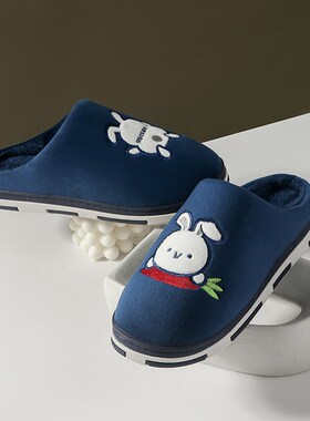 棉拖鞋男士秋冬季2l022新款防滑保暖情侣毛绒家用半包居家卧室女