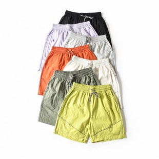 夏季 新款 男士 乾透气纯色宽松直筒沙滩短裤 运动休闲 户外速干