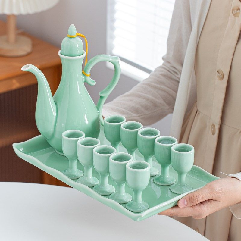 陶瓷白酒杯家用酒壶中式酒具小酒盅仿古风分酒器烈酒杯套装一口杯,餐饮具,白酒杯,淘宝优惠券,粉丝福利购,淘宝优惠卷