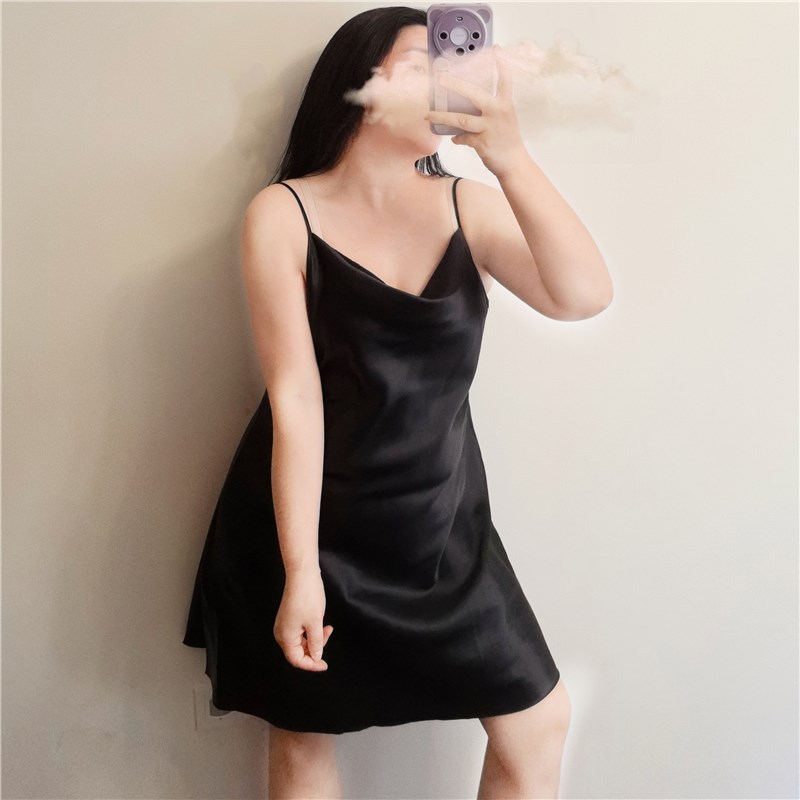 夏季冰丝吊d带睡裙女特大码加肥200斤胖mm可调节中长款家居连衣裙