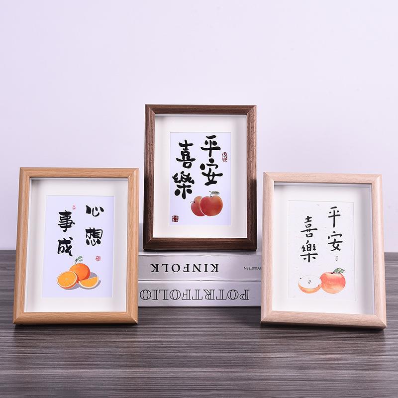 木质相框摆台厂家木制中空画框5寸6寸7寸8寸10寸立体简约创意