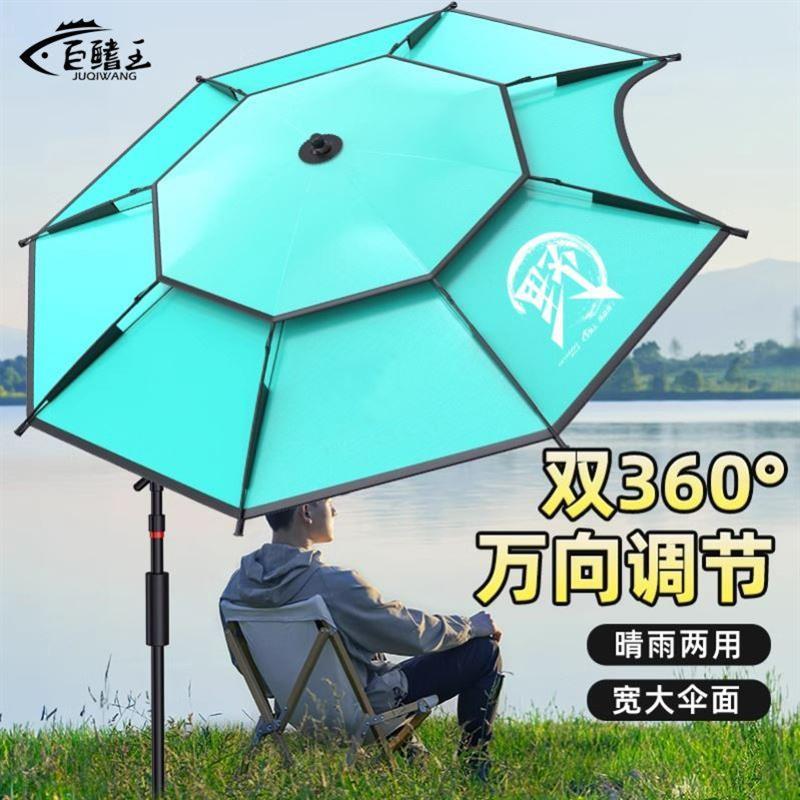 三拆钓鱼伞三折叠便携式三节新型钓伞拐杖伞2024新款户外防雨垂钓