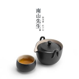 简约功夫茶具单壶 南山先生汉禅手抓壶过滤泡茶壶家用陶瓷茶壶中式