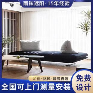 遮阳顶帘免打孔安装 竖百叶纱帘梦幻垂直帘窗帘阳光房挂钩式