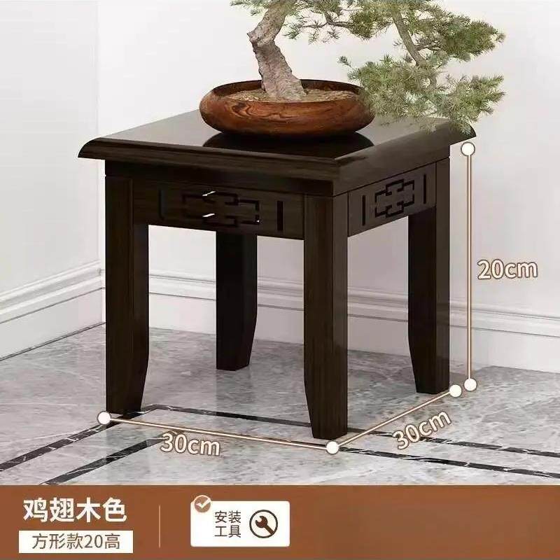 鱼缸承重底座支架托盘实木花架地板站立花凳覆古新中国花盆装饰品