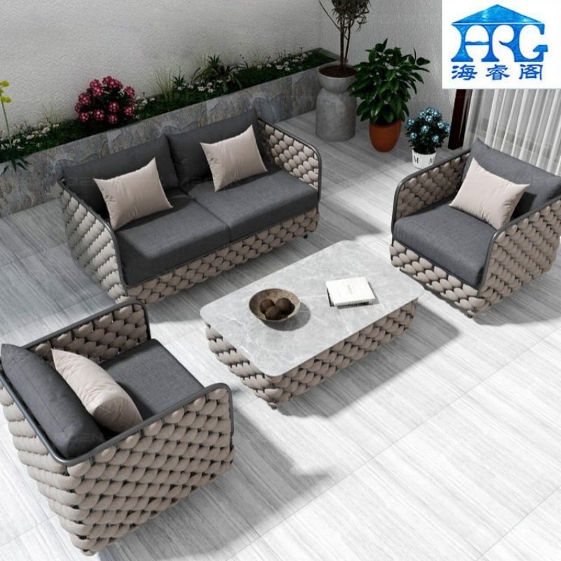 户外沙发庭院北欧酒店别墅花园家具露天阳台藤编沙发组合织带茶几,住宅家具,户外沙发,淘宝优惠券,粉丝福利购,淘宝优惠卷