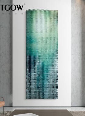 简约现代轻奢实物画绿色渐变3D立体挂画亚克力雕刻装置客厅装饰画