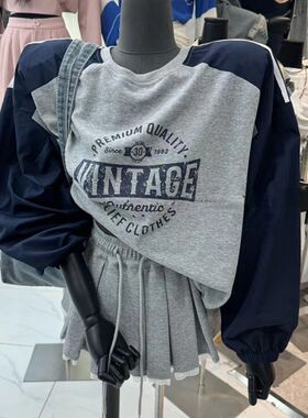 卫衣搭配百褶裙穿搭一整套装秋装小个子初秋新款女装韩系2024早秋
