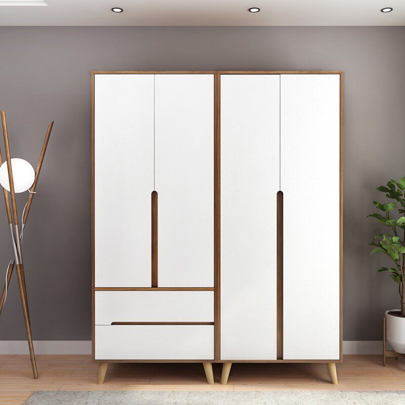 双开门卧室整体衣j柜 定制多功能家用小户型组合两门收纳木质衣橱