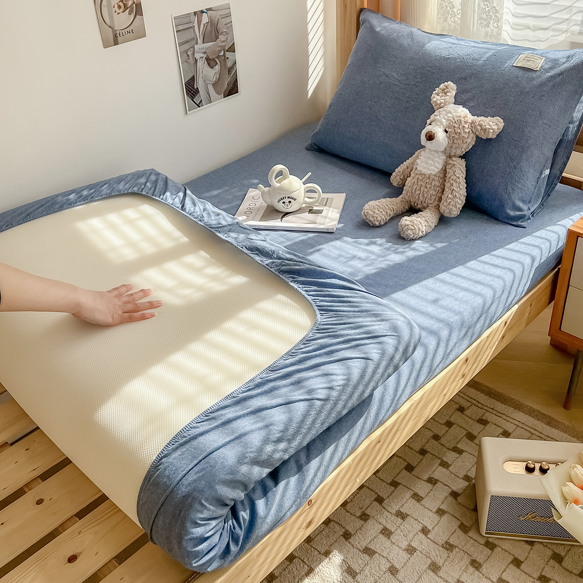 秋冬床单单件纯棉100全棉水洗棉儿童单人被单学生宿舍枕套三件套2