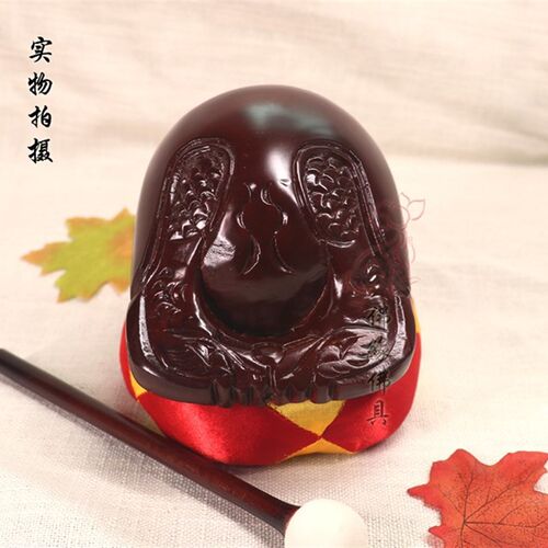 红木去心b木鱼 4寸 法器打击乐器  送锤垫