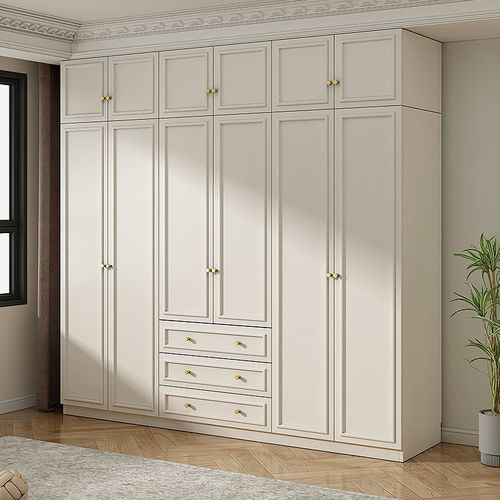 法式奶油风ENF级实木衣柜家用卧室小户型现代简约柜子成品大衣橱